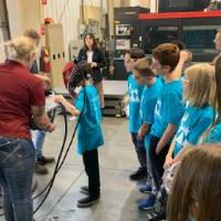 Student using a Virtual Reality system to practice welding.